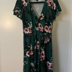 Pink Flutter Sleeve Wrap Sundress for Weddings